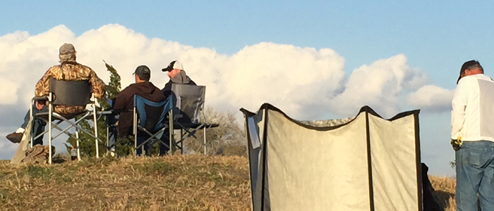 Amateur Land Blind from behind the holding blind