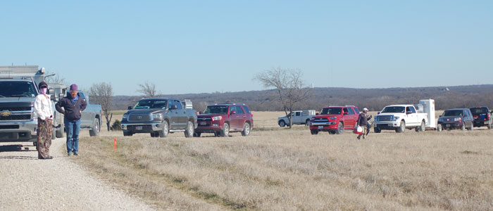 Trucks lined up for the next test